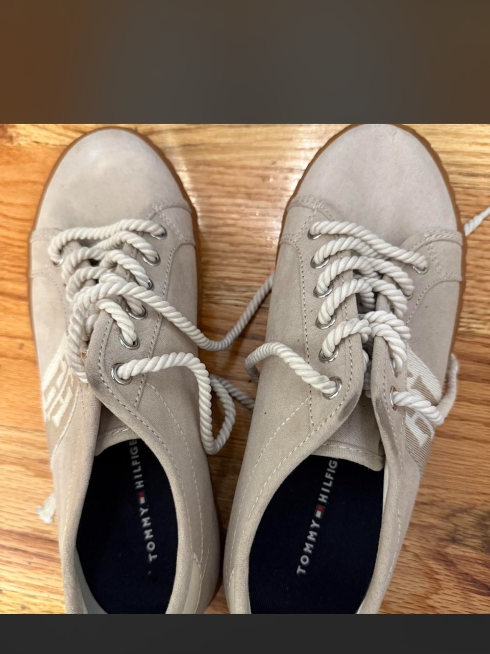 Tommy Hilfiger Sand Suede Rope-Lace Sneakers
